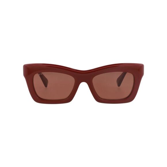 Gucci Burgandy Brown Cat Eye Acetate Designer Sunglasses SRP: $605